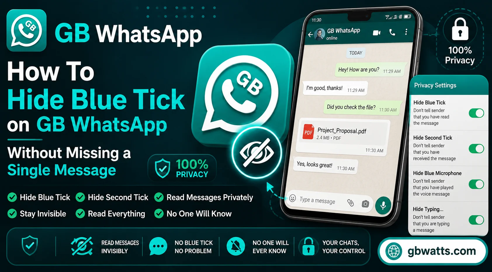 gb whatsapp hide blue tick