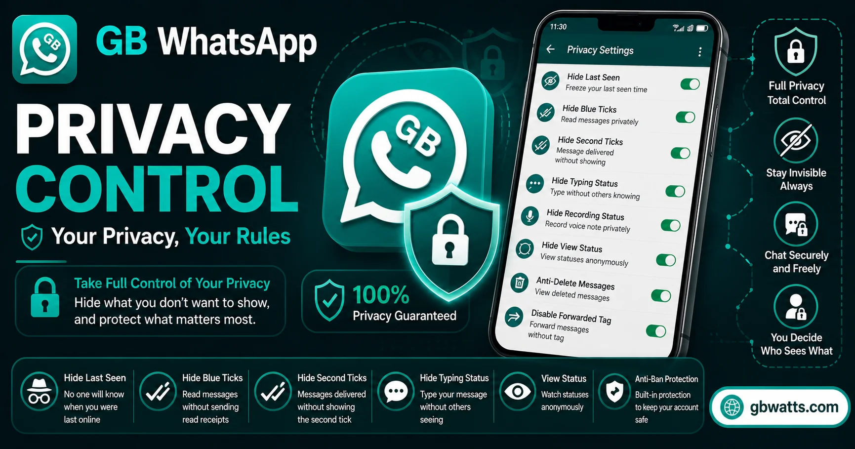 gb whatsapp privacy Control